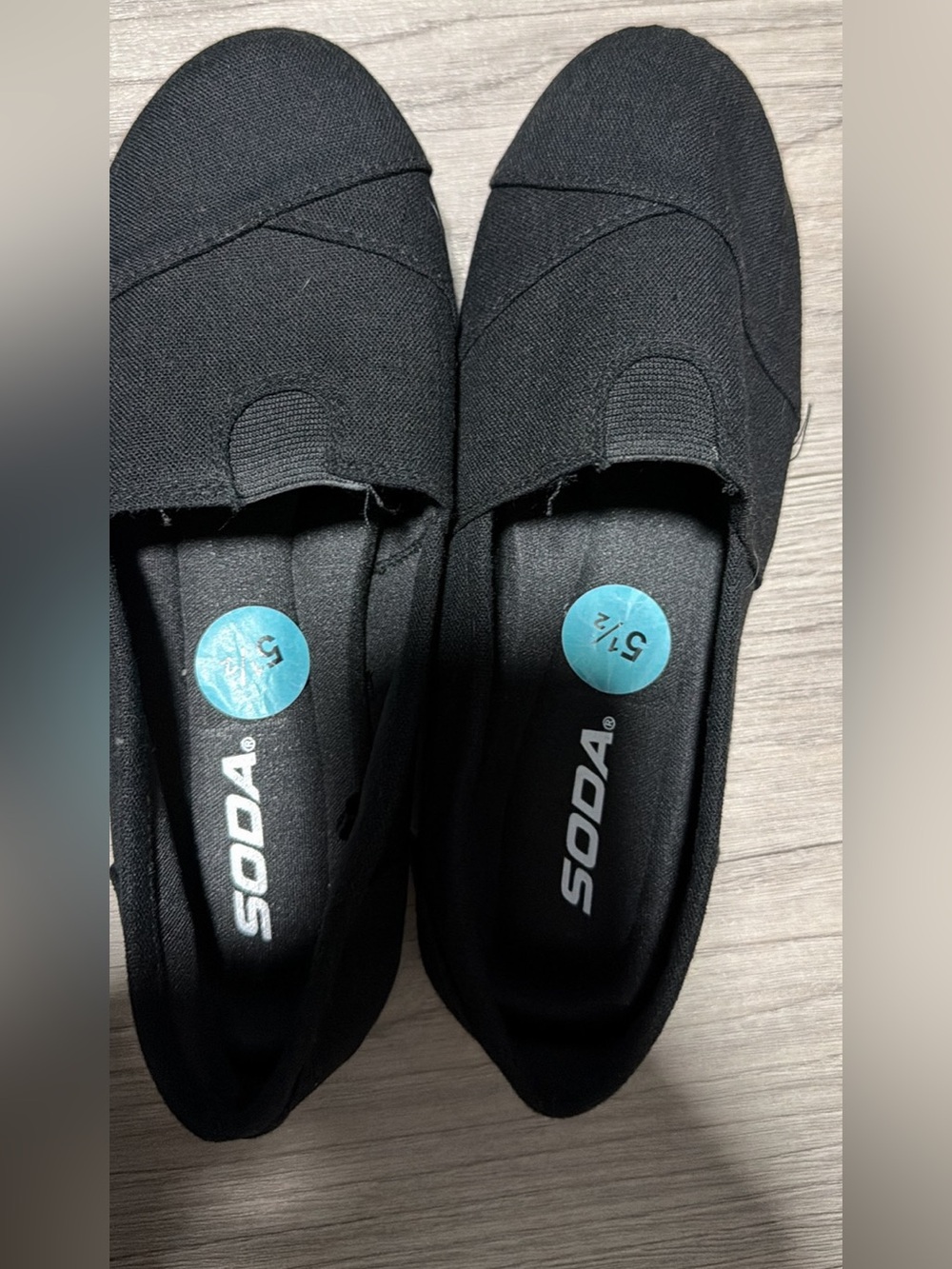 Soda Black Slip-On Canvas Flats